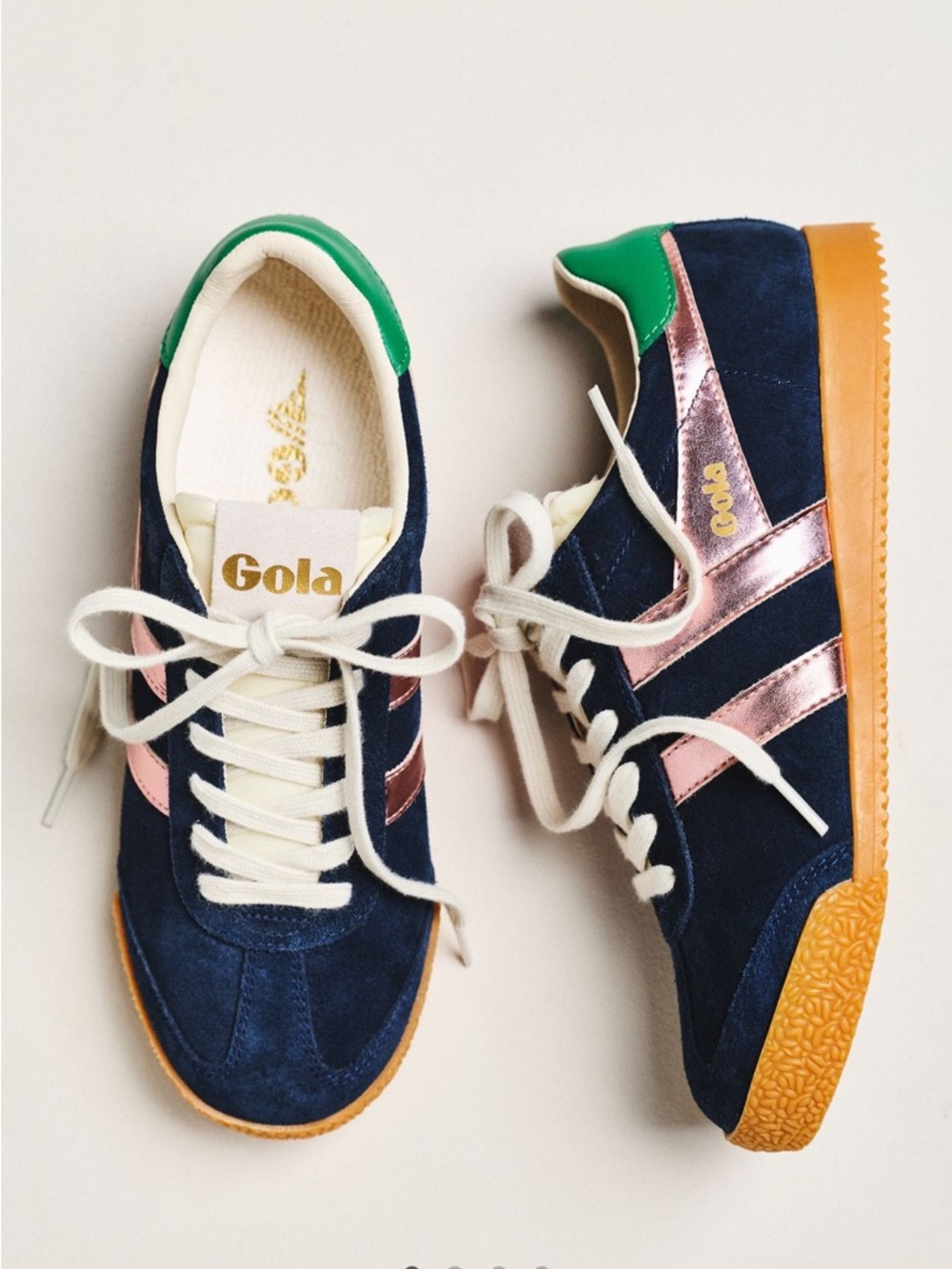 Gola Exclusive Elan Glitz Sneakers Navy/Pink/Emerald Size 9